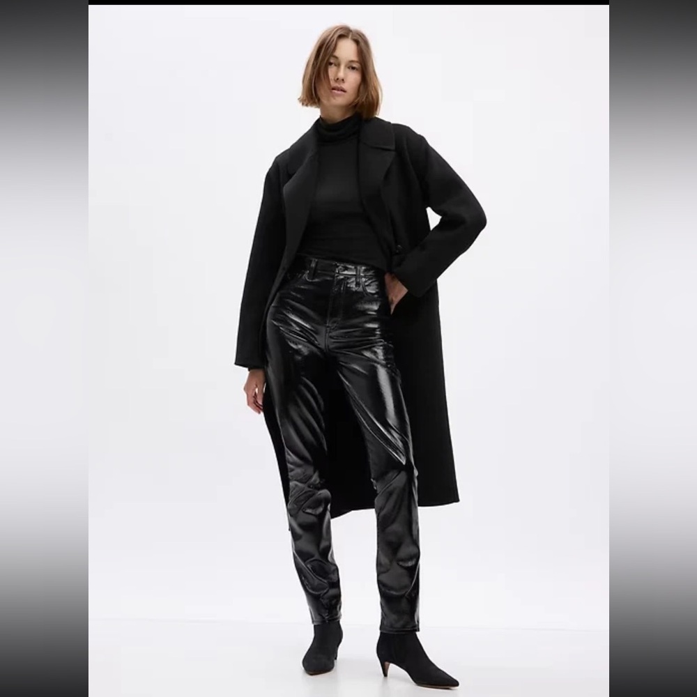 GAP High Rise Vegan Patent Leather Vintage Slim Pants Size 28 Regular